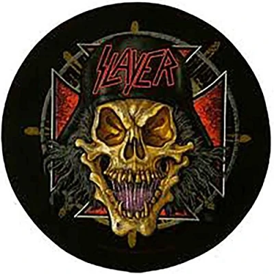 Image of Slayer Back Patch Wehrmacht Soldier Skull Band Logo Official Circular sew on One Size