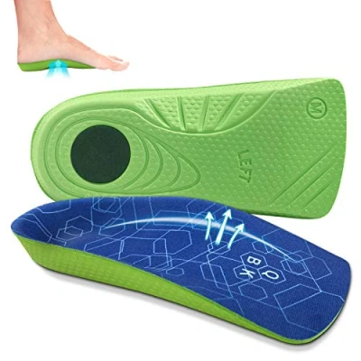 Image of Achilles Tendonitis Support QBK Insoles for Flat Feet, Relieve Plantar Fasciitis, O/X Legs, Overpronation, Heel Spurs, Men &amp; Women Daily Use M