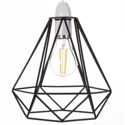 Image of Giggi Black Ceiling Light Wire Basket Metal Pendant Lighting Shade, Fitting &amp; Industrial Style for Indoor Shade lamp
