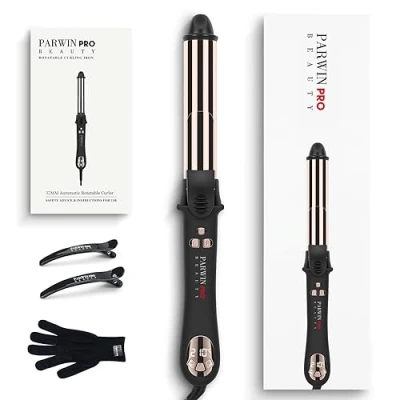 Image of 360 Rotating Automatic Hair Curler, PARWIN PRO BEAUTY 32MM Curling Wand, Nano Titanium Coating Tongs, Iron with LCD Display, 120 210℃
