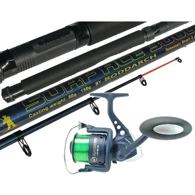 Image of Sea Fishing Kit With 10&#039; Telescopic Pier Surf Travel Rod &amp; Reel