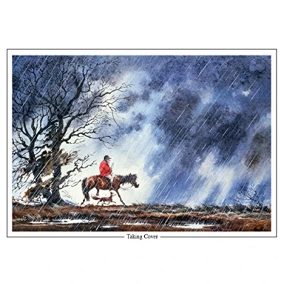 Image of &quot;Taking Cover&quot; by Norman Thelwell A5 fox hunting greeting card with envelope