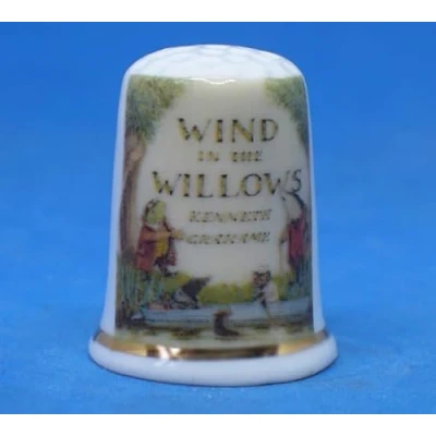 Image of Porcelain China Miniature Book Thimble Wind in the Willows