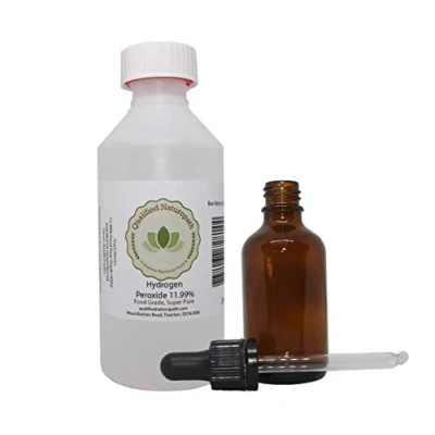 Image of Food Grade Hydrogen Peroxide 12% (11.99%) 250ml Pure Unstabilized H2O2 (H O H) with 30ml Bottle &amp; Pipette