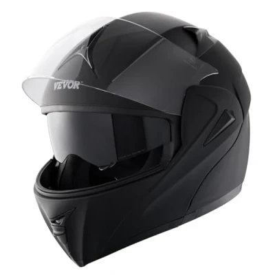 Image of VEVOR Motorcycle Helmet, Unmasked, Smart Street ABS &amp; High Density Helmet with Bluetooth Communications Interchangeable Lens, DOT Approved Comfortable Motocross Fit for Youth Adults