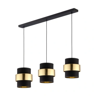 Image of Calisto Bar Pendant Ceiling Light Black, Gold 3xE27