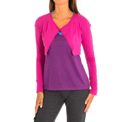 Image of Zumba Womens Long sleeve cardigan Z1T00338 Pink Cotton Size Medium