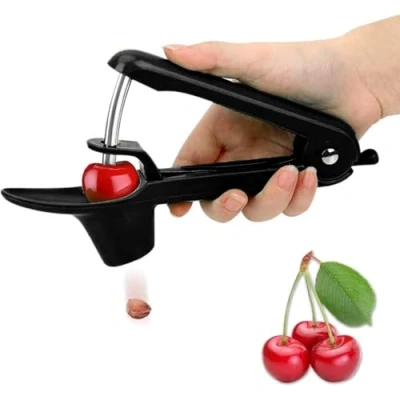 Image of Cherry Pitter, Stoner Remover, Olive Pitter Tool, Pip Fruit Tool (Black)