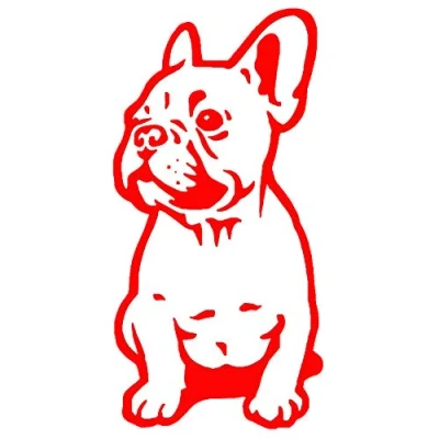Image of Porfeet Car Sticker, Funny French Bulldog Reflective Vehicle Body Window Decals Sticker Decor Red