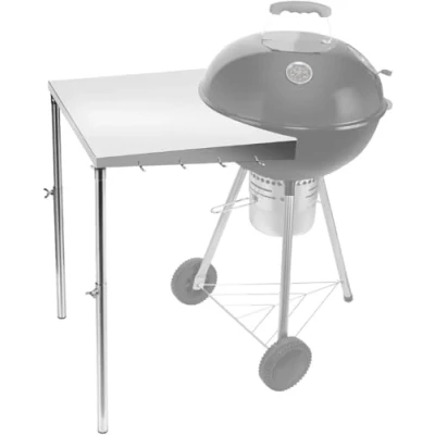 Image of onlyfire Grill Side Table, Removabale Stainless Steel BBQ Work Table Fits All Weber 18&quot;, 22&quot;, 26&quot; Charcoal Kettle Grills and Other Similar Size Grills, Easy Installation