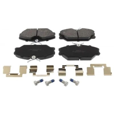 Image of 410604441R, 410607125R, 7701206379, 7701209380 Brake pad set MAPCO 6452 Front Axle excl. wear warning contact with anti squeak plate RENAULT: CLIO 2
