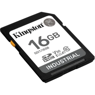 Image of Kingston Industrial SD Card, Up to 100MB/s, High Endurance, UHS I U3 V30 A1, (SDIT/16GB)