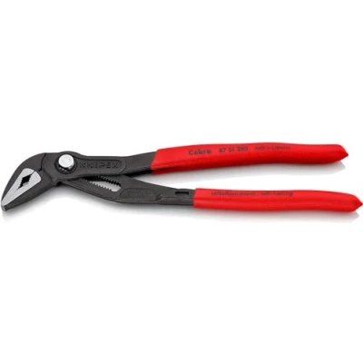 Image of Knipex Cobra® ES Water Pump Pliers extra slim grey atramentized, with non slip plastic coating 250 mm (self service card/blister) 87 51 SB