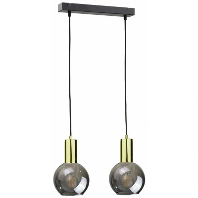 Image of Supra Bar Pendant Ceiling Light Black, Gold, 50cm, 2x E27