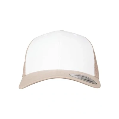 Image of Flexfit Retro Trucker Cap, Size: One Size, Khaki/white