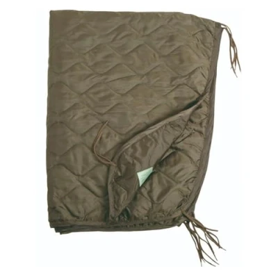 Image of Army Style Poncho Liner Quilted Travel Car Blanket Sleeping Bag Ripstop Olive