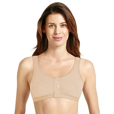 Image of Anita 5315X 753 Women&#039;s Care Desert Beige Front Opening Mastectomy Post Operative Bra 36A