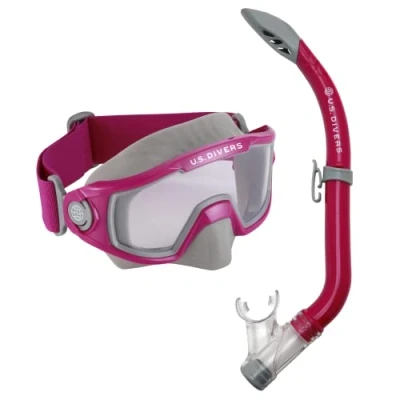 Image of U.S Divers Mask and Snorkel Combo Avila JR 2.0 Dark Pink Grey