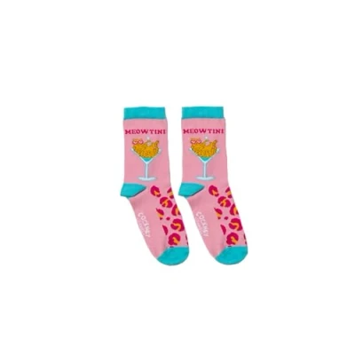 Image of Cockney Spaniel Meowtini 1 pair of matching socks UK 4 8 EUR 37 42 US 6.5 10 5