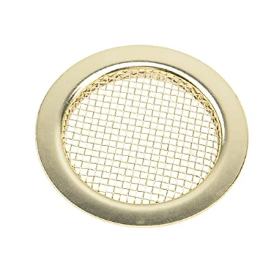 Image of 1Pcs Yootones Guitar Screened Sound Hole Insert Speaker Grills Mesh for Gutiar, Dobro Resonator Guitar, Cigar Box (Gold)