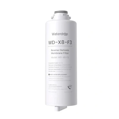 Image of Waterdrop WD X8 F3 Filter, Only Replacement for 800 GPD Reverse Osmosis System, 24 Month Lifetime, Reduce PFAS