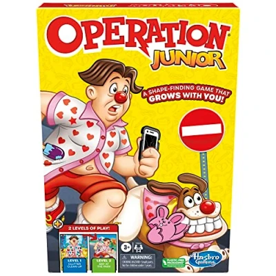 Image of Hasbro Gaming Operation Junior Board Game for Younger Kids Ages 3 and Up 2 to 4 Players Preschool Games Fun Preschoolers