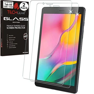 Image of TECHGEAR [Pack of 2 Glass Edition Screen Protector Designed For Samsung Galaxy Tab A 8.0 2019 8&quot; (SM T290 / SM T295), Tempered [9H Toughness] [HD Clarity] [Scratch Resistant]