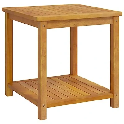 Image of vidaXL Square Side Table Versatile Acacia Wood for Indoor and Outdoor Use Brown Easy Assembly, 45x45x45cm