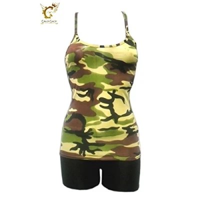 Image of Crazy Chick® Girls Microfiber Vest Top Children Plain Stretch Fancy Party Wear Tops Age 5 12 Years (11 Years, Camouflage)