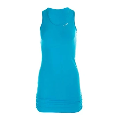 Image of Wins Shape Women&#039;s Fitness Leisure WTR15 with Side Ruched Slim Style Longtop, Turquoise, XS