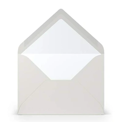 Image of PAPERADO 25 envelopes DIN B6 ice grey ribbed light 100 g/m² envelope without window 17.8 x 12.5 cm with wet glue pointed flap