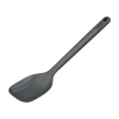 Image of Zyliss Large Cooking Spoon, Sustainable Wheat Straw/Nylon, Non Stick, Heat Resistant Silicone Head, Kitchen Utensil, Beluga Grey, 31cm x 7.5cm, Dishwasher Safe, 5 Year Guarantee