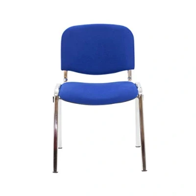 Image of Office Hippo Heavy Duty Meeting Chair, Versatile &amp; Robust Stackable Reception or Conference Chair With Strong Frame Padded Durable Seat, Up To 115kg Weight Royal Blue/Chrome, Single