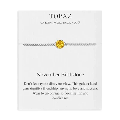 Image of Philip Jones November (Topaz) Birthstone Anklet Created with Zircondia® Crystals