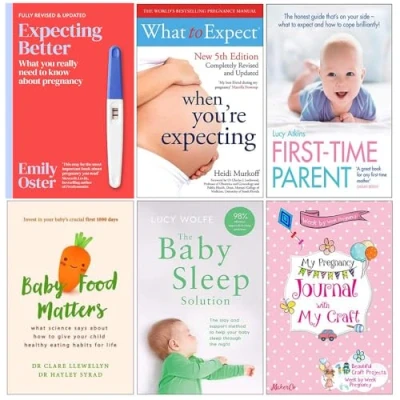 Image of Expecting Better, What to Expect When Youre Expecting, First Time Parent, Baby Food Matters, The Sleep Solution, Pregnancy Journal with My Craft 6 Books Collection Set