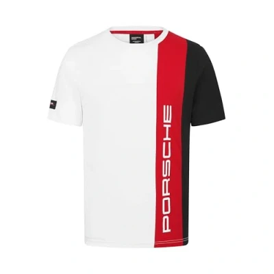 Image of Porsche Motorsport Mens Stripe Tshirt White Size: M