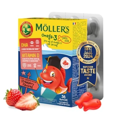 Image of Moller’s ® Omega 3 Jellies for Children Strawberry 36 Capsules