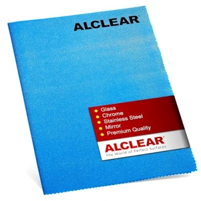 Image of ALCLEAR 820051UM Ultra Microfibre Cloth, Glass Polisher, 70 x 50 cm, Windscreen Cloth and Polishing Blue, Streak Free, Better Than Cotton Kitchen Towels