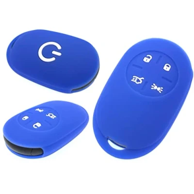 Image of Nordecco Silicone Key Fob Cover Protective Case Compatible With Fiat 500e Electric 2022 and Above (Blue)