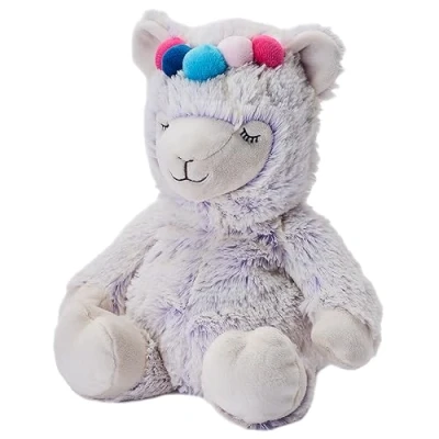 Image of Warmies Plush Marshmallow Llama Microwavable, with French Lavender Scent, Hot or Cold Teddy for Relaxation and Warm Relief, Suitable Adults Children