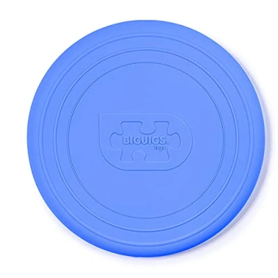 Image of Bigjigs Toys Frisbee Flying Disc (Ocean Blue) Silicone For Kids, Quality Saucers, Beach &amp; Garden Toys, Holiday Toddlers