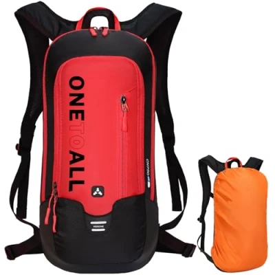 Image of LOCAL LION Running Backpack for Men With Rain Cover, Cycling Women, 6L Breathable &amp; Lightweight Mountain Bike Bag, Red