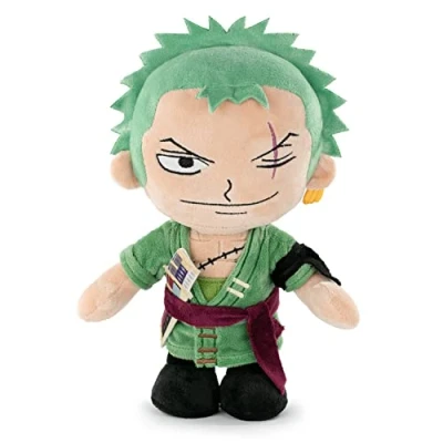 Image of BARRADO One Piece Characters Plush 28 cm Luffy, Sanji, Roronoa Zoro,Shanks Super Soft Quality (Roronoa Zoro)