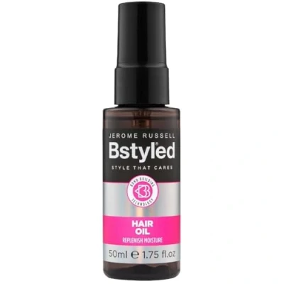 Image of Jerome Russell BStyled Hair Serum Protect &amp; Moisturise Hair, Enriched with Marula Oil, UV Filters Bond Building Technology, Vegan Friendly Care, 50ml