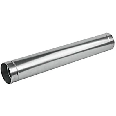 Image of Metal Rigid Pipe Galvanised Steel Ventilation Tubing Chimney Liner Duct Tube 1000mm / 1m (80mm)