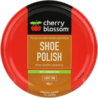 Image of PVONLINE OASIS Footwear Polish Shoe Polish, Renew, Protect &amp; Nourish Shoes, Glossy for high gloss shine, Accessories, Shiny 40g, (LIGHT TAN)