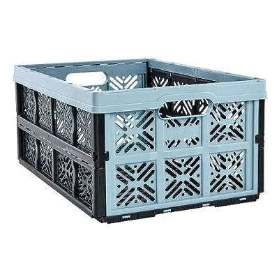 Image of keeeper Ida Folding Box, Sturdy Plastic (PP), 48 x 35 23 cm, 32 L, Nordic Blue