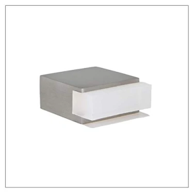 Image of Adhesive Door Stop, Stainless Steel, Square, White Rubber, Ref. I 197 / 25x14 B