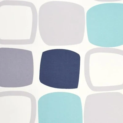 Image of Retro Shapes Blue Wallpaper Stylish Trendy Feature Wall Contemporary Textured Paste The Vinyl