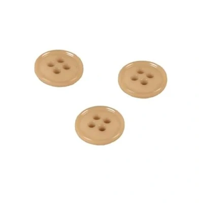 Image of MYMERCERIE Set of 6 4 Holes Recycled Nylon Antelope Buttons 11 mm Beige